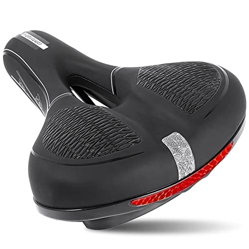 Mountain Bike Seat : Bike Saddle Reflective Cushion Pu Leather Soft Mtb Road Cycling Seat Mountain Bike Seat Bicycle Accessories(black)