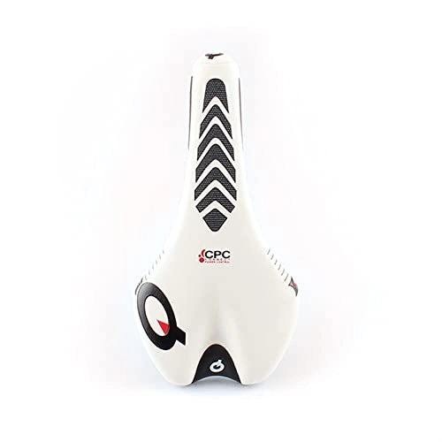 Mountain Bike Seat : Bike Saddle Road Cycling Saddle Comfortable Soft Mountain Bike Racing Seat Men Ladies ​Front Riding Cushion Bicycle Accessorie Racing Saddle (Color : White)