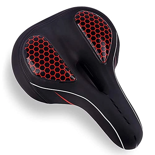 Mountain Bike Seat : Bike Saddle Seat with Cycling Taillight, Hollow Ergonomic Bicycle Seat, Breathable Memory Sponge Bike Saddle for Most Bike, Red