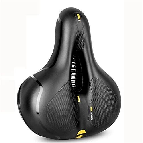 Mountain Bike Seat : Bike Saddle with Taillight for Men Women, Hollow Ergonomic Bicycle Seat, Breathable Mountain Bike Seat, Dual Spring Designed, Fit Most Bikes (Yellow)
