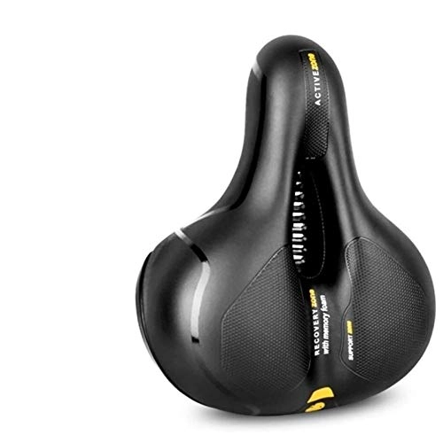 Mountain Bike Seat : Bike Seat Bicycle Big Bum Saddle Seat Mountain Road MTB Bike Bicycle Thick Soft Comfortable Breathable Hollow Out Bicycle Saddle (Color : Yellow)