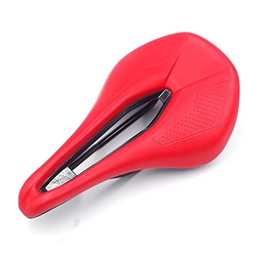 Mountain Bike Seat : Bike Seat Bicycle Saddle For Mens Womens Comfort Road Cycling Saddle Mtb Mountain Bike Seat 143mm Black Red Green Accesorios (Color : RED)