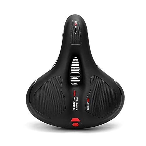 Mountain Bike Seat : Bike Seat Bicycle Saddle, Oversize Bike Seat Cushion with Reflective Strip and handle, Bicycle Road Cycle Saddle Mountain Bike Gel Seat Shock Absorber Wide Comfortable Accessories