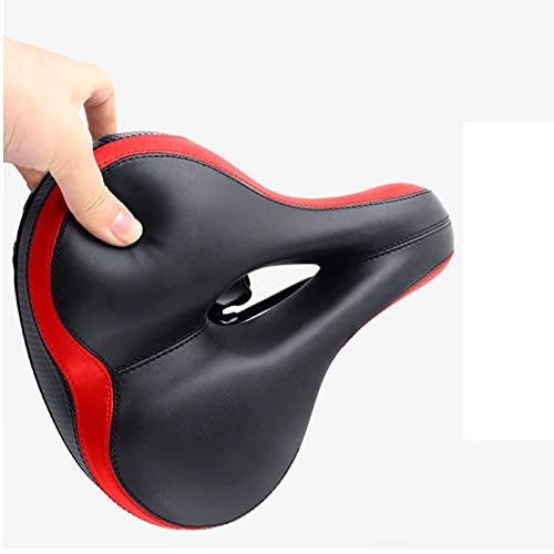 Mountain Bike Seat : Bike Seat Bicycle Saddle, Waterproof Replacement Leather Bicycle Seat Cushion, Shock-Absorbing Spring Reflective Strip, Thickened Memory Foam, For Cycling Spin Mountain Bike Compatible