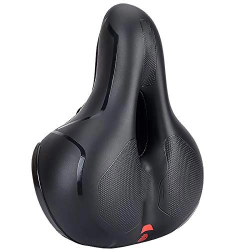 Mountain Bike Seat : Bike Seat Bicycle Seat Mountain Bike Seat Cushion Breathable and Comfortable Super Soft Riding Saddle Waterproof (Color : Red, Size : 26x21.5cm)