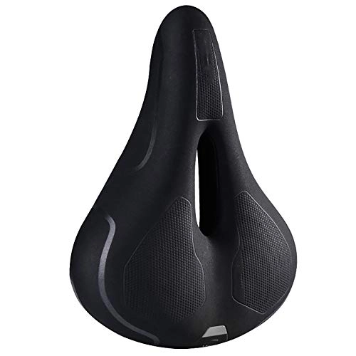 Mountain Bike Seat : Bike Seat Clamps Thickened Breathable Non-slip Memory Foam Seat Mountain Bike Bicycle Seat MTB Saddle (Color : Black, Size : 26x20cm)