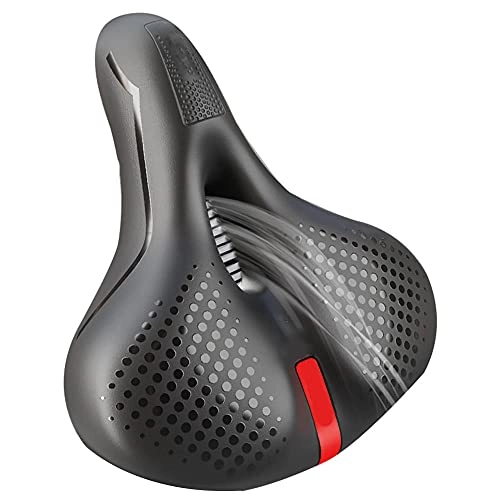 Mountain Bike Seat : Bike Seat, Comfort Cycle Saddle, Wide Cushion Pad Waterproof Soft Cycle Seat Suitable For Women And Men, Professional In Road Bike, Mountain Bike, Exercise Bike, Folding Bike, Blackred
