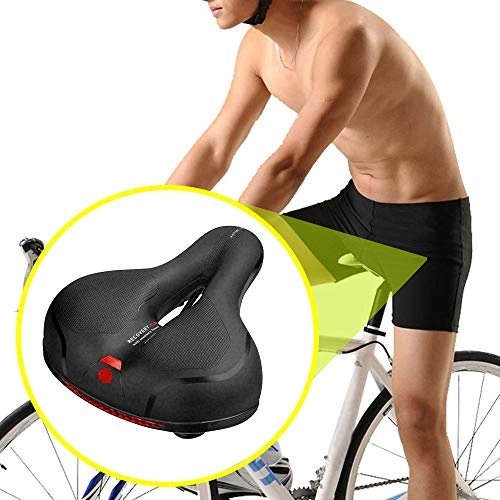 Mountain Bike Seat : Bike Seat Comfort PU Leather Bike Saddle with Memory Foam Breathable Bicycle Cushion for Women Men Mountain Bike / Exercise Bike / Road Bike Seats(with Shock Absorbing Spring + Reflective Sticker)