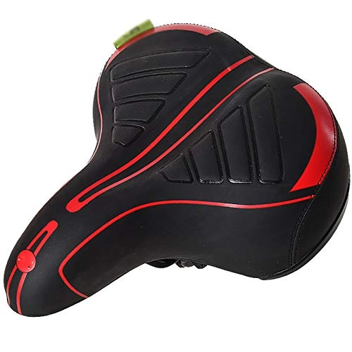 Mountain Bike Seat : Bike Seat Comfortable Breathable Bicycle Saddle Mountain Bike Seat Thickened Seat Cushion Waterproof (Color : Red, Size : 25x20cm)