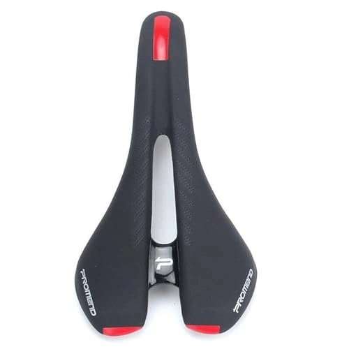 Mountain Bike Seat : Bike Seat Comfortable Saddle MTB Road Bike Hollow Breathable Seat Leather Bicycle Cushion Mountain Bike Seat Cycling Accessories Bike Saddle (Color : Red)