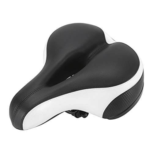 Mountain Bike Seat : Bike Seat Cover 2PCS Thickened Bicycle Saddle Seat Cycling Breathable Soft Saddle Seat Cover MTB Mountain Bike Pad Cushion Cover Wide Big Bum Saddle Gel Seat Cushion For Bike (Color : White)