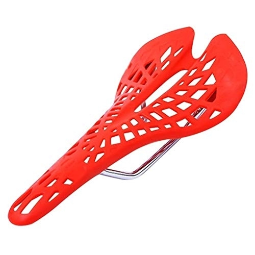 Mountain Bike Seat : Bike Seat Cover, MTB Bike Saddle Seat, Super Light Plastic Agents Bicycle Saddle, Mountain PVC Cushion 6 Color Cycling Bicycle Saddle (Color : Red)