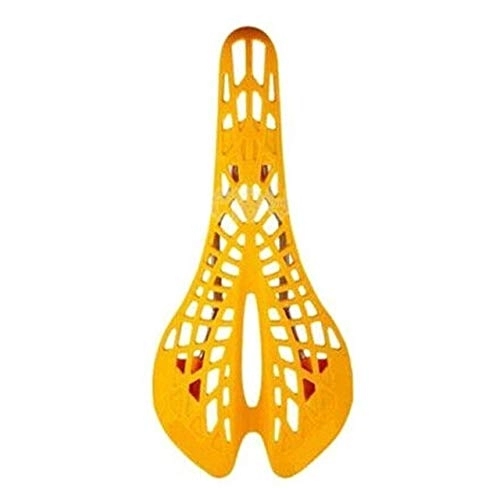 Mountain Bike Seat : Bike Seat Cover, Spider web Shock bike saddle, Absorption Replacement Plastic Ultra Light Hollowed Out Bicycle Saddle Riding Ergonomic Cycling Mountain Bike Seat (Color : Yellow)