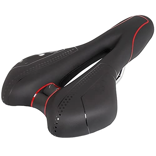 Mountain Bike Seat : Bike Seat Cushion Bicycle Saddle City Bike Seat Cushion Double Tail Hollowed Out Breathable Riding Accessories for MTB Mountain Bike (Color : Red, Size : 27.5x16cm)