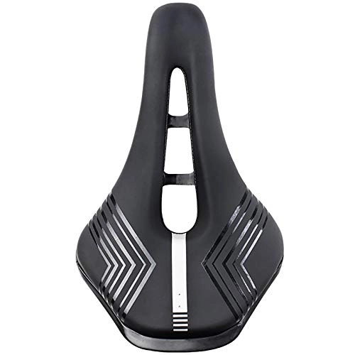 Mountain Bike Seat : Bike Seat Cycling Equipment Mountain Road Bike Saddle Hollowed Out Bicycle Seat Waterproof (Color : Black, Size : 16x25.5cm)
