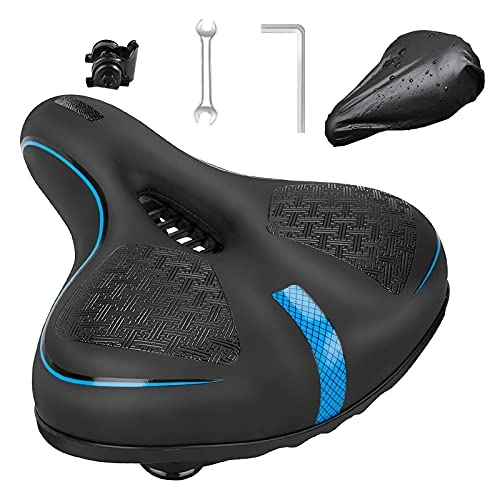 Mountain Bike Seat : Bike Seat, Extra Comfortable Bikes Saddle With The Shockproof Cushion With Water & Dust Resistant Cover For Mountain Bike Road Bike Cycling