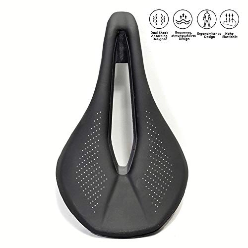 Mountain Bike Seat : Bike Seat Gel Waterproof Bicycle Saddle with Central Relief Zone and Ergonomics Design Dual Shock Absorbing for Mountain Bikes Road Bikes Unisex