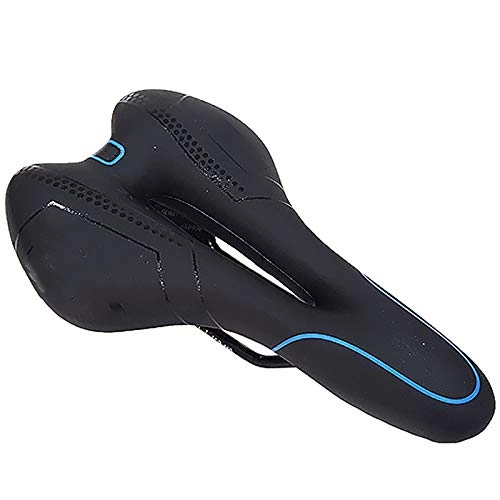 Mountain Bike Seat : Bike Seat Mountain Bike Seat Silicone Seat Mountain Bike Saddle Riding Equipment Breathable Bicycle Saddle Waterproof (Color : Blue, Size : 27x16cm)