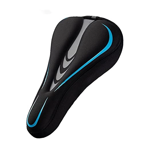Mountain Bike Seat : Bike seat, Soft Silicone 3D Gel Pad Cushion Cover Bicycle Saddle Seat 2 Colors Outdoor MTB Mountain Bike Cycling Thickened Comfort Ultra Blue