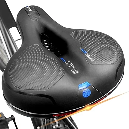 Mountain Bike Seat : Bike Seat, Wide Waterproof Comfortable Bike Saddle with Memory Foam Padded Soft Bicycle Seat Cushion Cover Fit for Indoor / Outdoor / Mountain / Exercise / Road Bikes