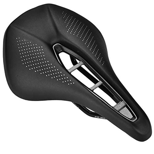 Mountain Bike Seat : Bilke Saddle - Durable Black PU Leather Bicycle Cycling Seat Cushion Saddle For Mountain Road Bike