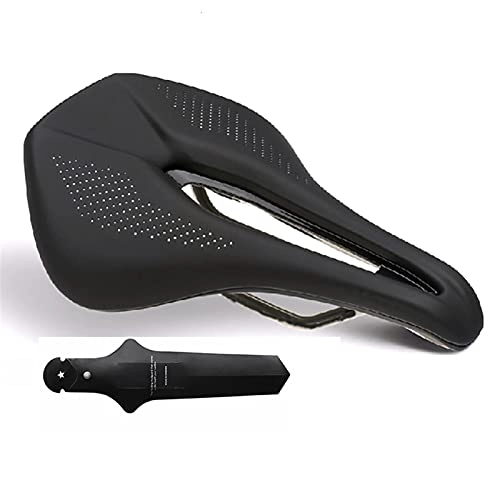 Mountain Bike Seat : BINCIBH Mountain Bike Saddle, Mountain Bike Seat Bicycle Saddle MTB Road Bike Racing Saddles Seat Wide Breathable Soft Seat Cushion Parts Bicycle Seat (Color : Black with fenders)