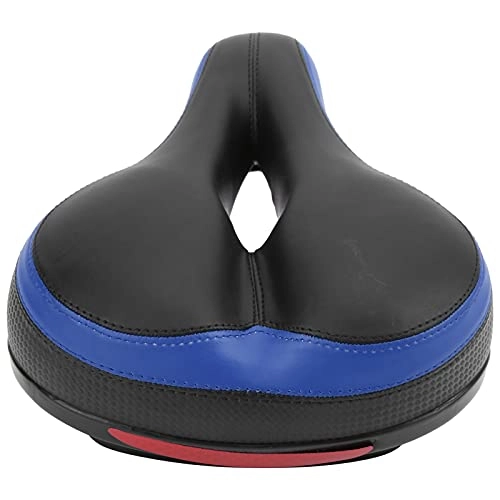 Mountain Bike Seat : Bnineteenteam Bicycle Saddle, Bike Saddle Microfiber Leather Hollow‑Carved Shock Absorber Mountain Bike Saddle Seat(Black&Blue)