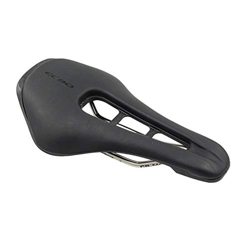 Mountain Bike Seat : Breathable 2019 New EC90 Road Bicycle Saddle Bike Seat Mountain Bike Saddle MTB Bike Saddle Bicycle seat Leather cushion damping (Color : Black)