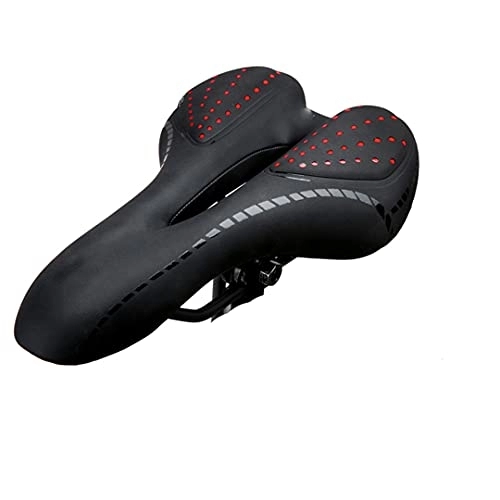 Mountain Bike Seat : Breathable Soft Bike Bicycle Saddle PU Leather Surface Comfortable Road MTB Mountain Bike Cycling Saddle Seats Black Red