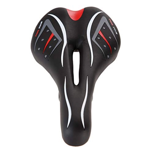 Mountain Bike Seat : BTY-BICYLEN Breathable Soft Bike Bicycle Saddle PVC Leather Comfortable Road Mtb Mountain Bike Seats Thick Pad Cycling Parts Hollow