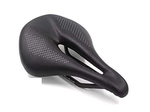 Mountain Bike Seat : CAEEKER 2020 New Pu+Carbon Fiber Saddle Road Mtb Mountain Bike Bicycle Seat For Men Cycling cushion Trail Comfort Races black Red White (Color : Black 155mm)