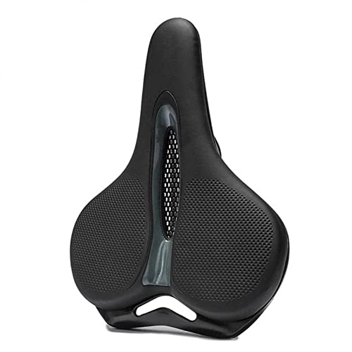 Mountain Bike Seat : CAEEKER Mountain Bicycle Saddle Silicone Bicycle Saddle Seat Super Breathale Seat For Bicycle Road Bike Seat Велоаксессуары (Color : BLACK)