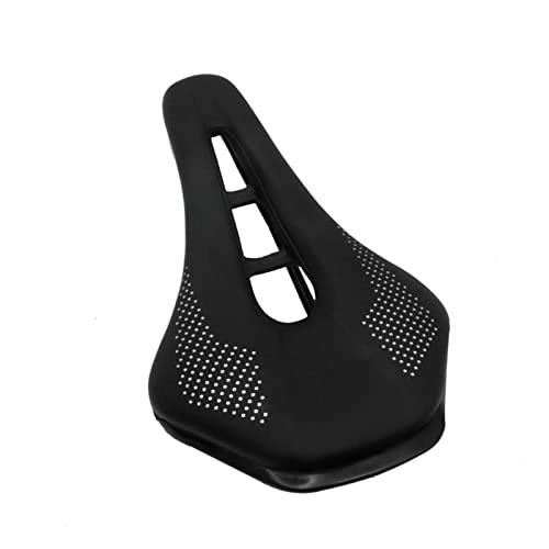 Mountain Bike Seat : canjiao shop Bicycle Saddle Seat Road Steel Rails Mountain Bike Cushion Compatible With Men Skid Proof Carretera Soft PU Leather Road MTB Cycling Saddles (Color : Black)