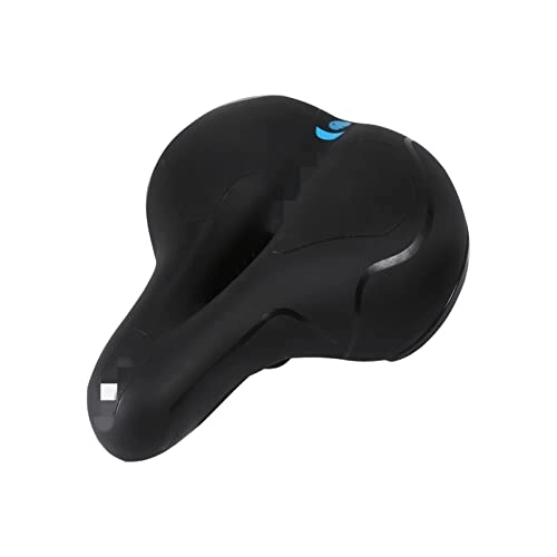 Mountain Bike Seat : canjiao shop Breathable Bike Saddle Big Butt Cushion Leather Surface Seat Mountain Bicycle Shock Absorbing Hollow Cushion Bicycle Accessories (Color : Spring Blue)