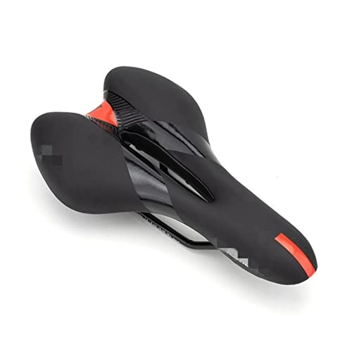 Mountain Bike Seat : canjiao shop Mountain Bike Saddle Memory Foam Cushion Seat Breathable Soft And Comfortable Cushion Bicycle Seat MTB Bicycle Parts (Color : Black Red-567)