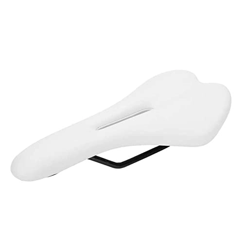 Mountain Bike Seat : canjiao shop Mountain Bike Saddle Thicken Hollow Bicycle Seat Comfortable Shock Proof Bicycle Saddle Soft Bike Cushion Compatible With Outdoor Riding (Color : White)