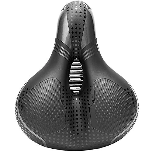 Mountain Bike Seat : CaoQuanBaiHuoDian Comfortable Bicycle Seat Simple Bicycle Saddle Soft and Thick Mountain Bike Saddle Breathable Feel Good (Color : Black, Size : 25x21x12cm)