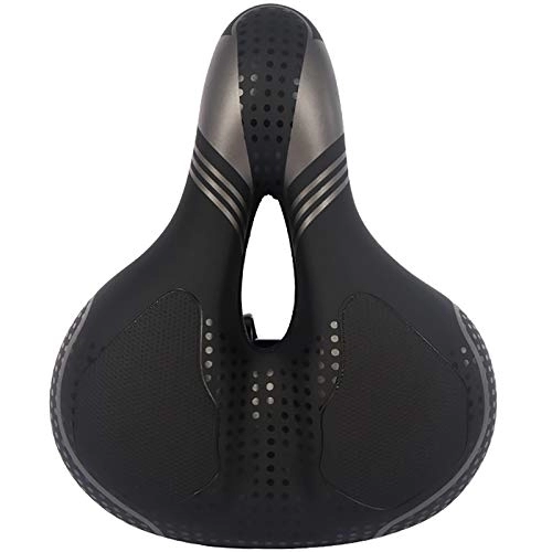 Mountain Bike Seat : CaoQuanBaiHuoDian Comfortable Bicycle Seat Simple Bicycle Saddle Thickened Mountain Bike Saddle Riding Accessories Feel Good (Color : Black, Size : 25X12x21cm)
