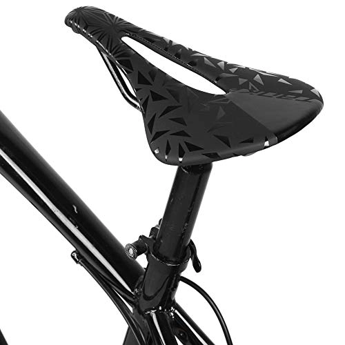 Mountain Bike Seat : Carbon Fiber Cusion Breathable Seat Bike Saddle, PU Leather Hollow Out Design Durable Saddle Shock Absorption Bike Seat, for Road Bicycle Mountain Bicycle(black, 155mm)