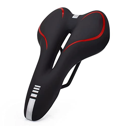 Mountain Bike Seat : CCHHL Bike Seat, Soft And Thick Mountain Bike Saddle, Universal Saddle for All Seasons Riding for Men And Women (280 * 160Mm), Red