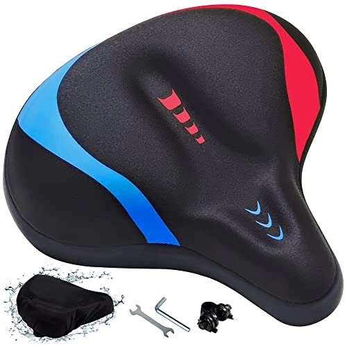 Mountain Bike Seat : CDYWD Oversized Bike Seat for Men & Women Comfort - Extra Wide Bike Saddle Replacement with Comfortable Soft Gel Padded - Large Bicycle Seat Cushion for Exercise, Spin, Cruiser, Mountain, Road Bikes