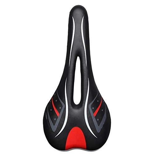 Mountain Bike Seat : chaomeiart Bicycle Seat Outdoor Bicycle Bike Cycling V Shape Sponge Seat Saddle Hollow Saddle Water-proofing Mountain Bike Saddles (Color : Black Size : One size) (Color : Black, Size : One Size)