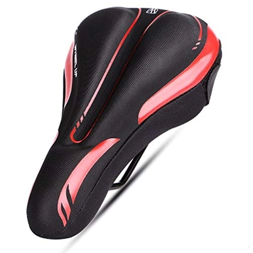 Mountain Bike Seat : ChengBeautiful Bicycle Saddle Mountain Bike Saddle Comfortable Professional for Men, Women, Road Bike (Color : Red, Size : One size)