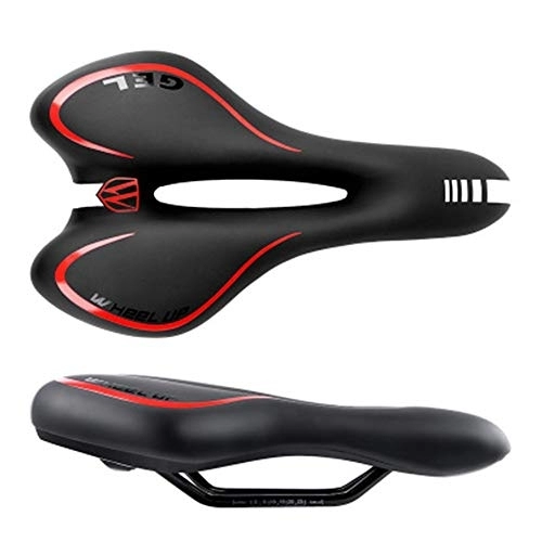 Mountain Bike Seat : ChengBeautiful Bicycle Saddle Outdoor Bikes Padded Bike Seat for Road Bikes Mountain Bikes (Color : Red, Size : One size)