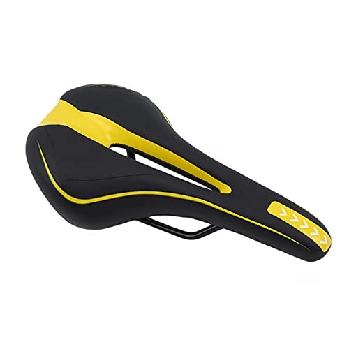 Mountain Bike Seat : CHENGHAN Gel Extra Soft Bicycle MTB Saddle Cushion Bicycle Hollow Saddle Cycling Road Mountain Bike Seat Bicycle Accessories (Color : Black Yellow)