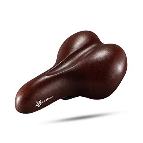Mountain Bike Seat : Chenjinxiangou01 Bicycle Seat, Big Butt Saddle Super Soft Breathable Thick Comfortable Cushion, Cycling Equipment And Accessories, Deep Coffee (Color : Brown, Size : 26.5 * 19cm)