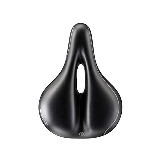 Mountain Bike Seat : Chenjinxiangou01 Bicycle Seat Cushion, Mountain Bike Padded Memory Cotton Bicycle Seat Cushion, Comfortable And Soft Breathable Bicycle Saddle, (Color : Black, Size : 27.4 * 21.1cm)