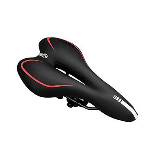 Mountain Bike Seat : Chenjinxiangou01 Bicycle Seat Cushion, Soft Padded Comfort Silicone Saddle Riding Equipment Bicycle Accessories Mountain Bike Seat Cushion, Red Black (Color : Black red, Size : 28 * 16cm)