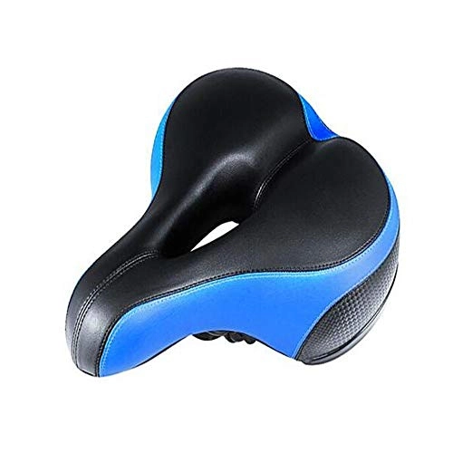 Mountain Bike Seat : Chenjinxiangou01 Bicycle Seat Cushion, Thick And Soft Breathable Cushion, Saddle Mountain Bike Seat Cushion, Shock-absorbing Ball Reflective Mountain Bike Accessories, White And Black (Color : Blue)
