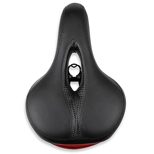 Mountain Bike Seat : CHENMIAOMIAO Bicycle Tail Light Seat Cushion with Light Bicycle Saddle With Light Mountain Bike Accessories Equipment Big Butt Saddle (Color : A, Size : M)